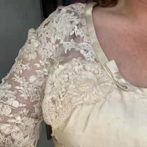 1950’s wedding dress, raw silk sz Medium